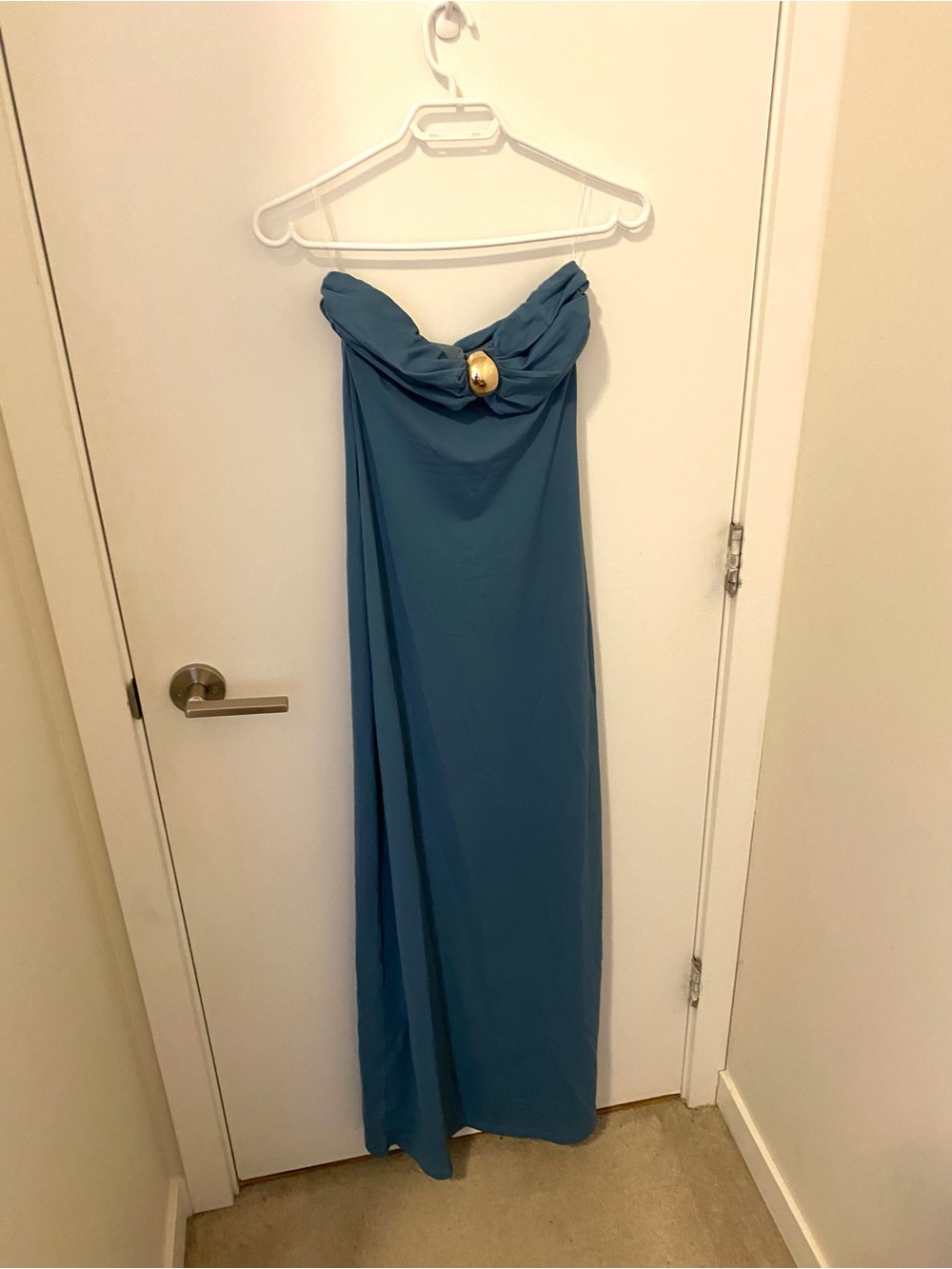 Beautiful blue strapless maxi dress European summer new with tag - Picture 5 of 7